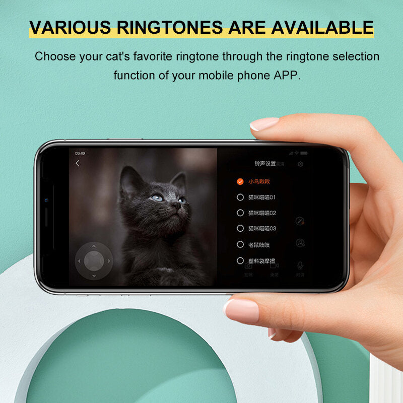 2-IN-1 Wireless Pet Camera Laser Funny Cat Toy 1080P HD WiFi Night Vision Two-Way Audio APP Remote Control Music Playing Camera