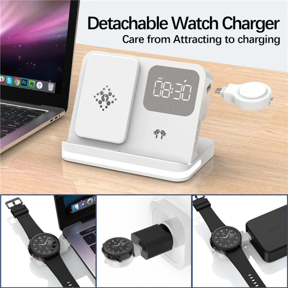 6-in-1 Wireless Charger Stand for iPhone, Samsung, Galaxy Watch, Buds, Fast Charging