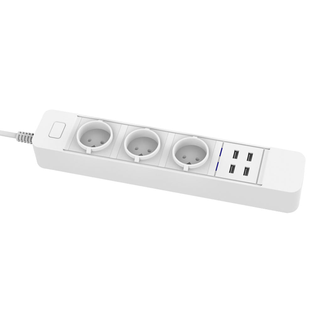 Smart WIFI App Control Power Strip with 3 EU Outlets Plug 4 USB Fast Charging Socket Work Power Outlet