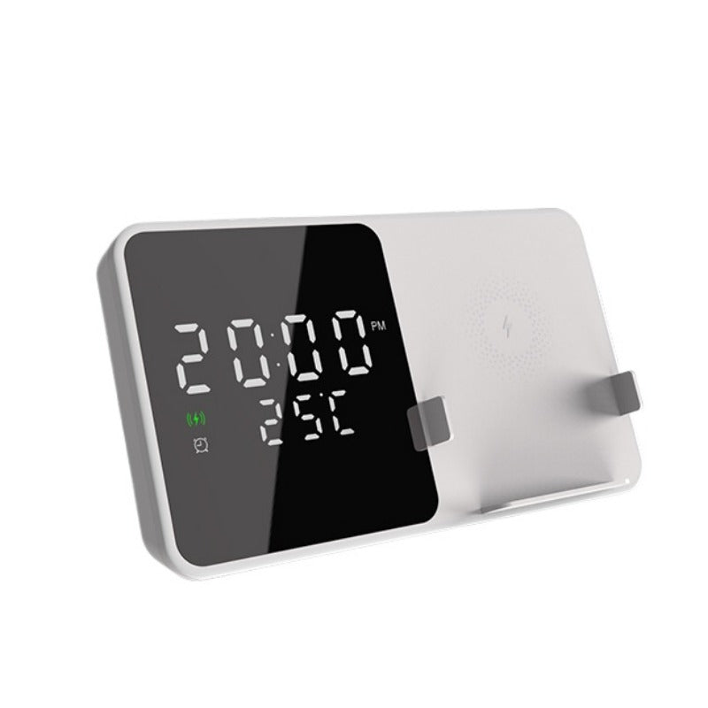 15W Wireless Charger & Alarm Clock for iPhone 15, Samsung Z Flip4 - Fast Qi Charging, Temp Display