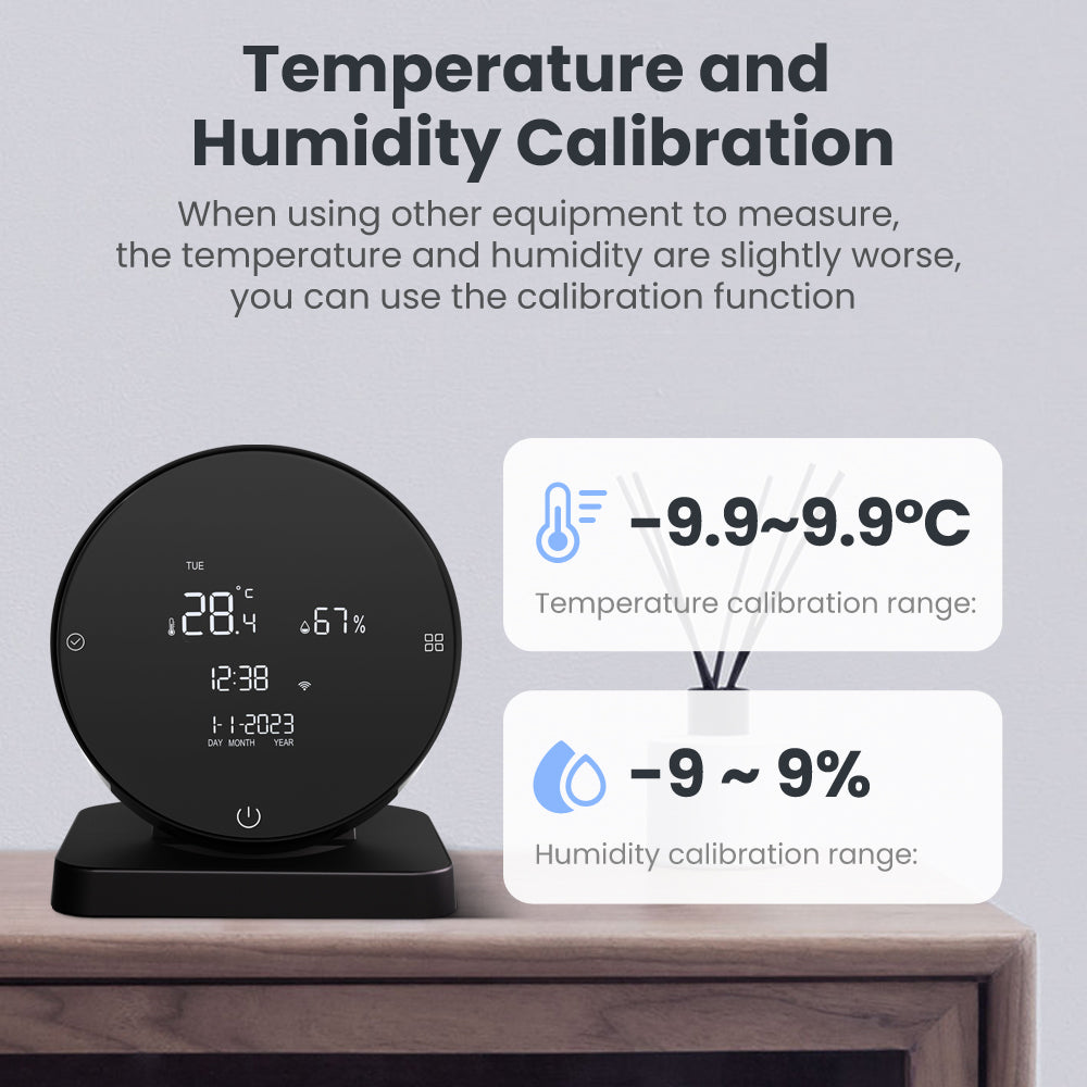 3-in-1 Tuya WiFi IR Remote Controller with Alarm Clock, Temperature & Humidity Sensor - Compatible with Alexa & Google Home