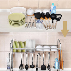 1/2 Layer Stainless Steel Rack Shelf Storage for Kitchen Dishes Arrangement