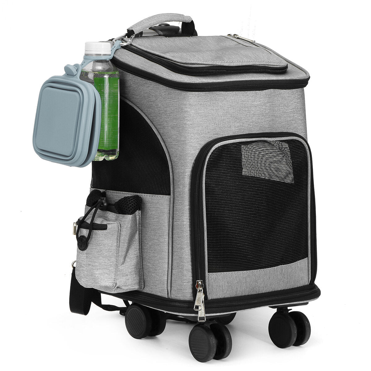 Pet Stroller Dog Rolling Wheeled Dog Cat Puppy Carrier Backpack Travel