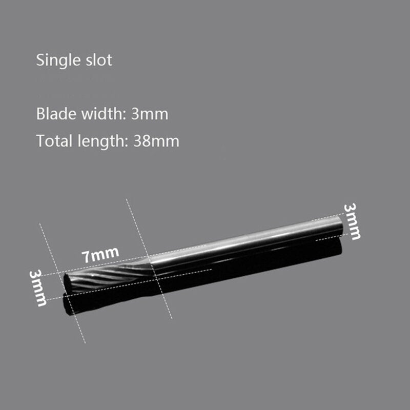 Tungsten Steel Wood Carving Milling Cutter N-type Inverted Cone Rotary File