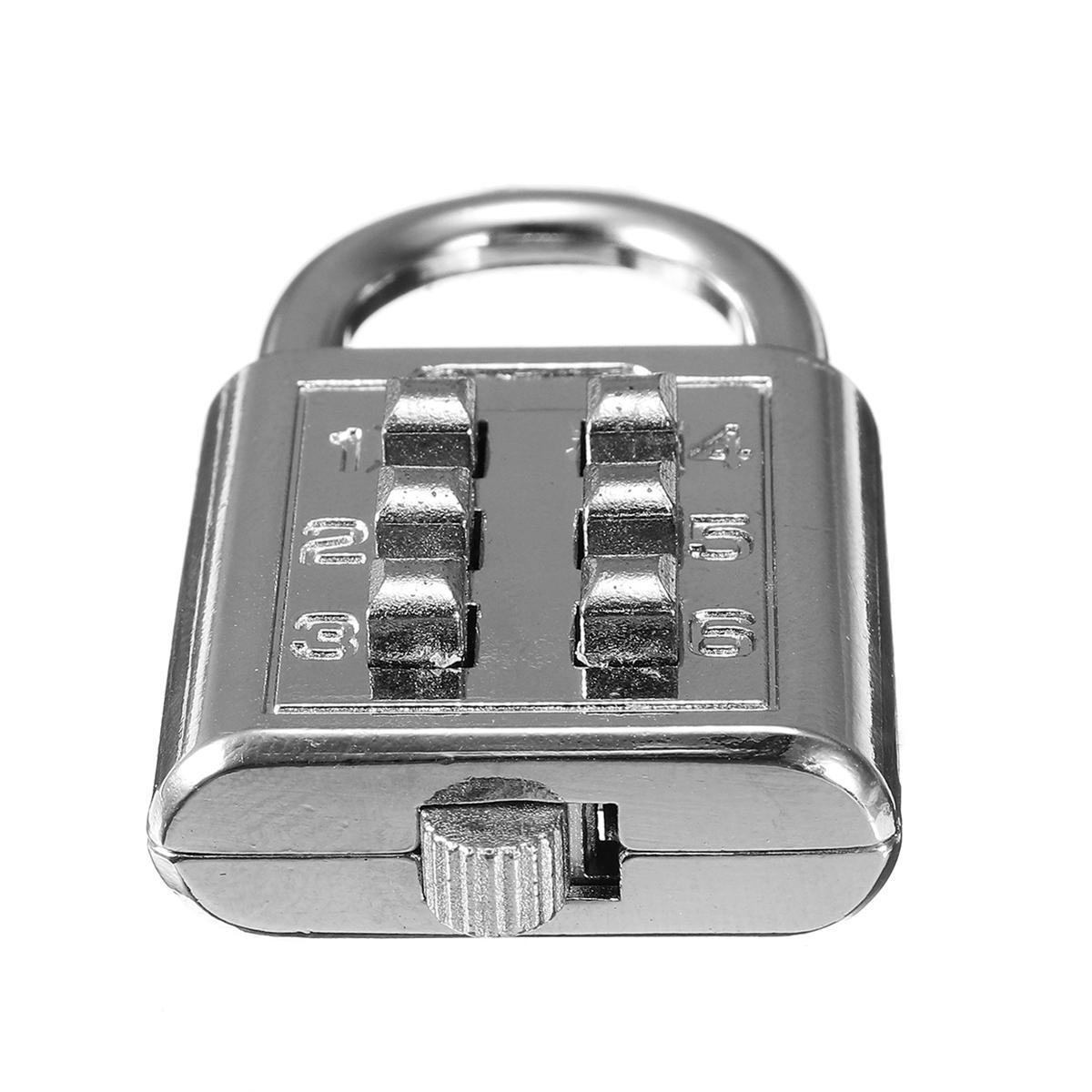 6 Digit Push Button Combination Padlock Travel Suitcase Luggage Lock