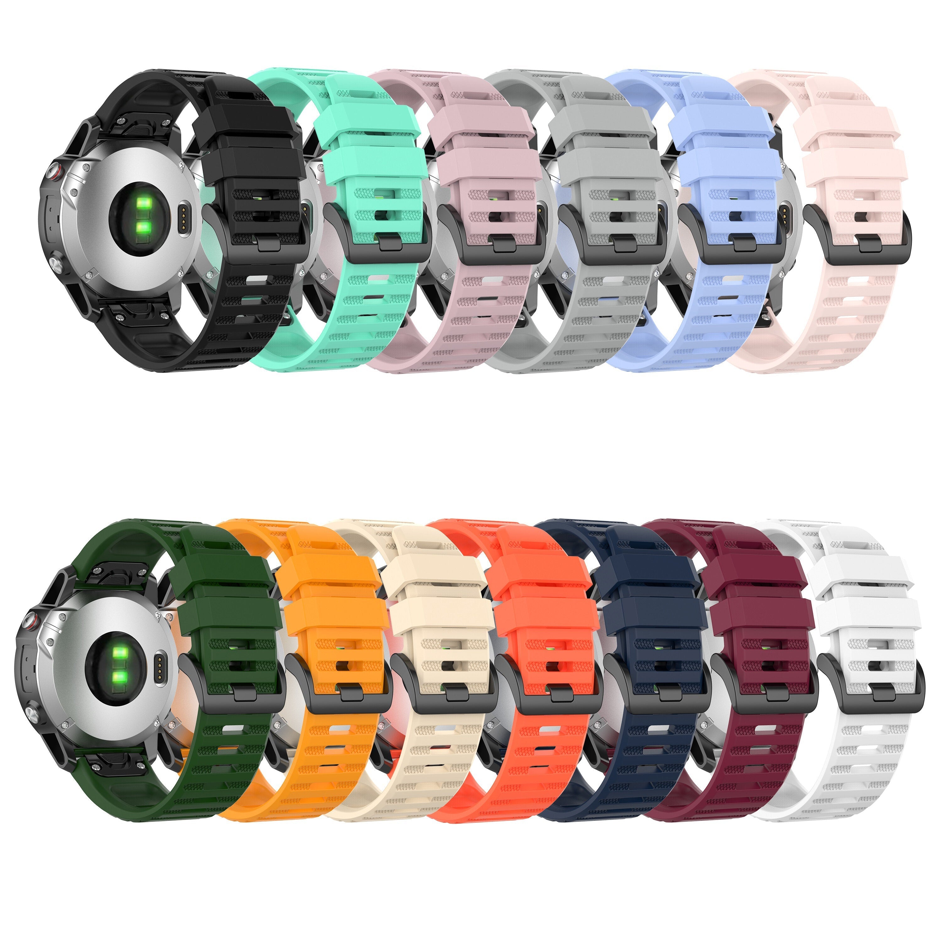 Universal 22MM Silicone Watch Band for Garmin Fenix 6 Fenix 5 Smart Watch