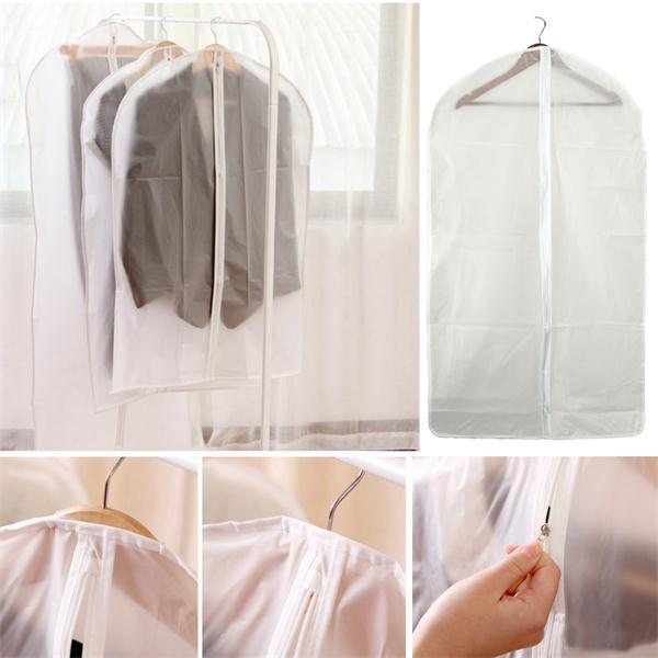 PEVA Foldable Translucent Clear Washable Coat Suits Clothes Garment Protective Cover Storage Bag