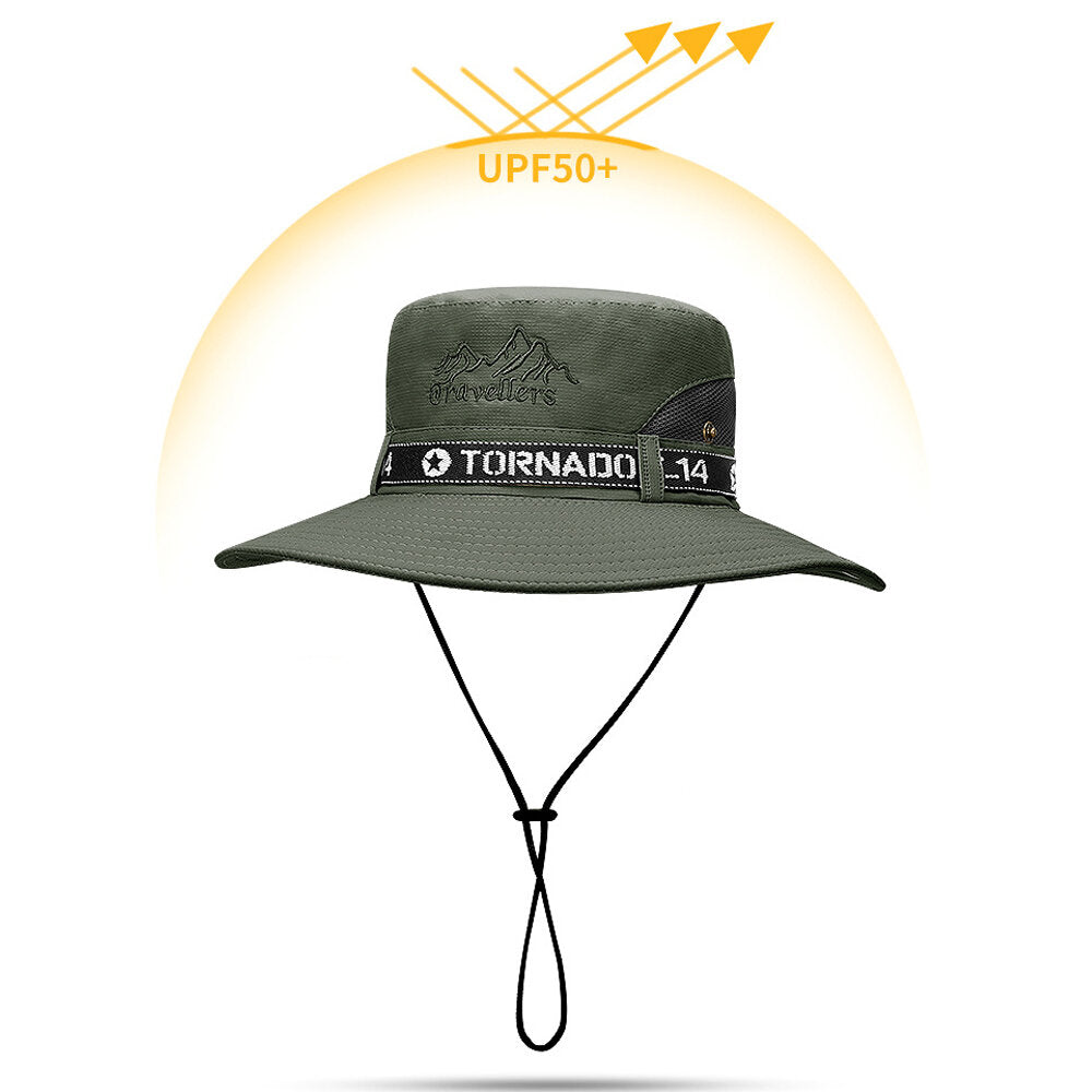 Summer Hats UPF50+ UV-proof Breathable Bucket Hat Large Wide Brim Hiking Outdoor Fishing Beach Hats Cowboy New Summer Caps Sun Hats For Men