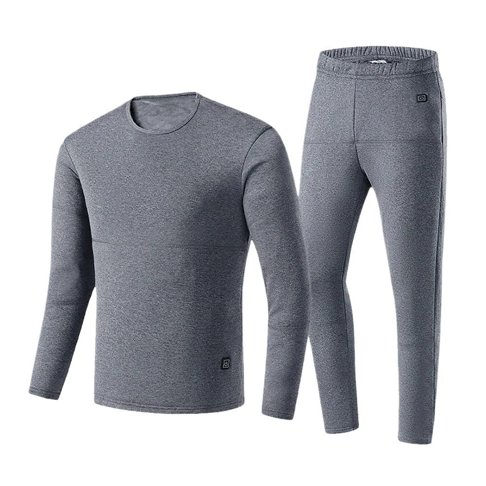 USB Heated Thermal Underwear Set - 3 Temperature Settings | Winter Warming Base Layer for Men