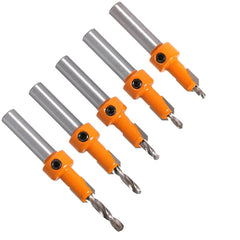 5Pcs Carbide Tip 8mm Shank HSS Countersink Router Bit Set Screw Extractor Remon Demolition for Wood Milling Cutter