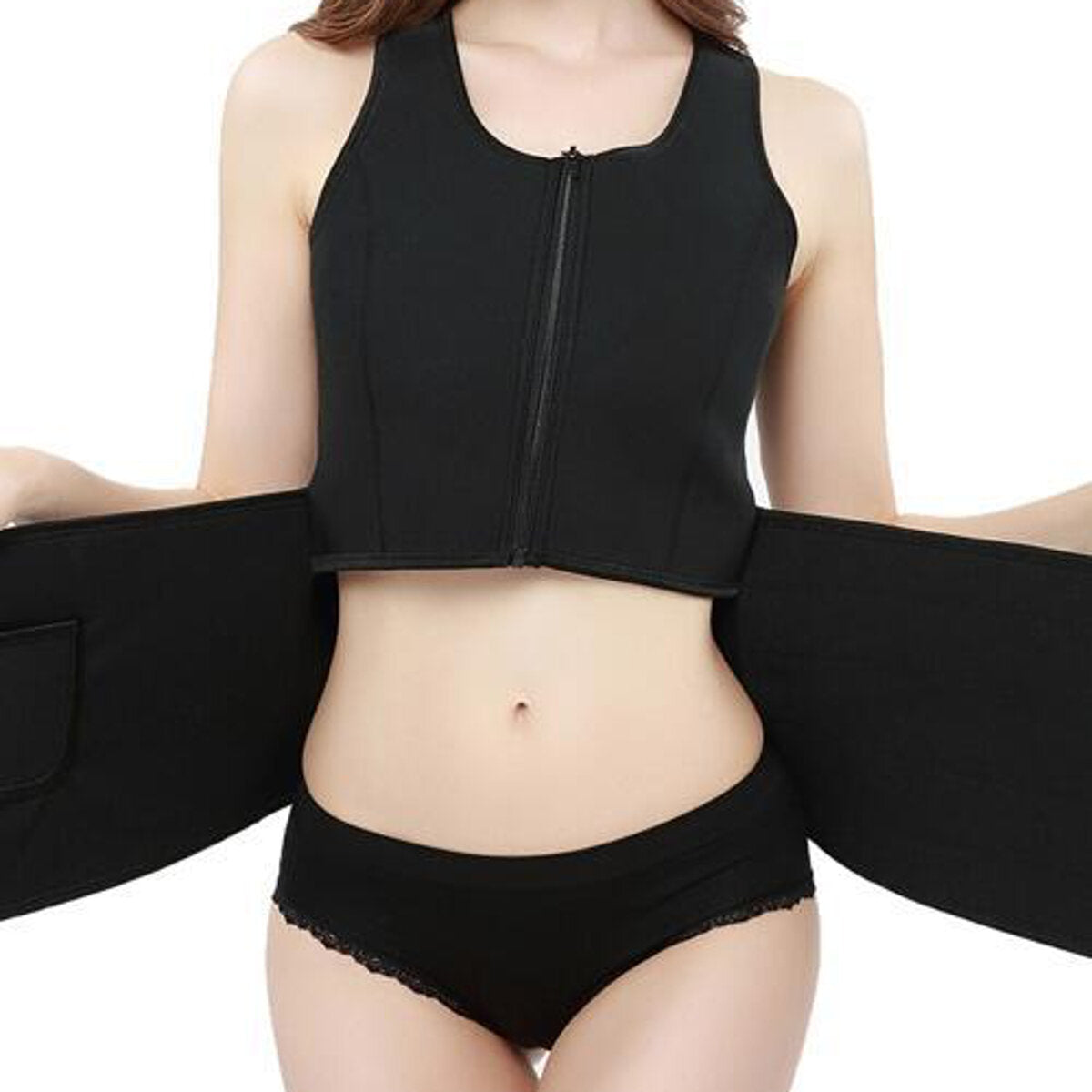 Women Adjustable Sauna Slimming Sweat Belt Vest Waist Body Shaper Tank Tops Fitness Yoga Vest