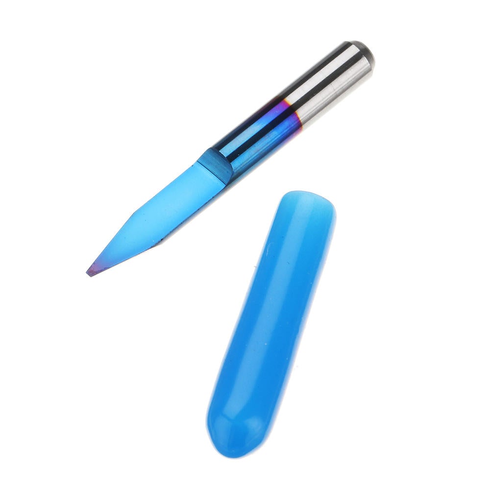 10pcs 0.1-1.5mm 30 Degree PCB Engraving Bit Blue Nano Coated Carbide CNC Flat Bottom Engraving Bit Router Tool