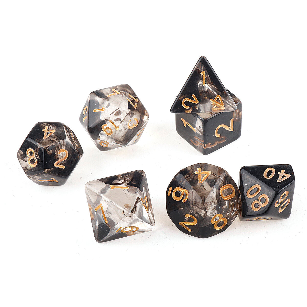 7Pcs Transparent Polyhedral Dices Multi-sided Dice