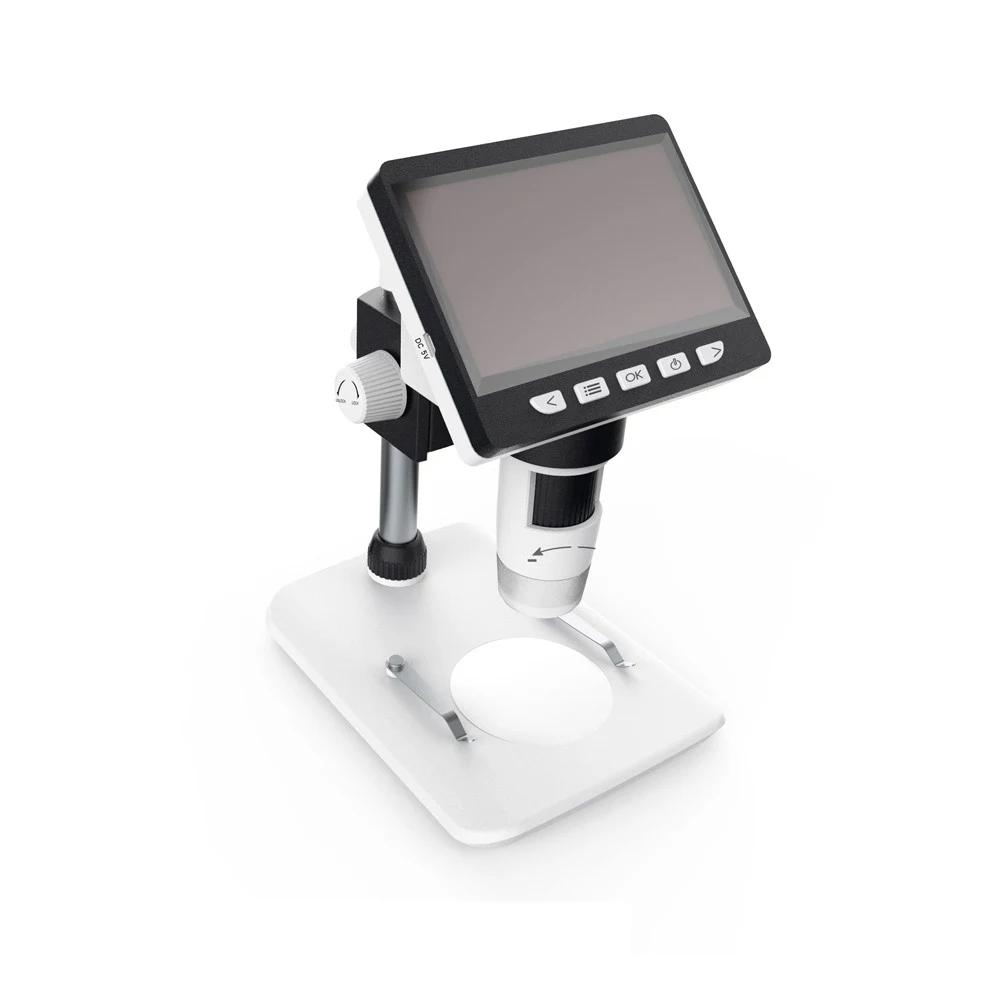 4.3 Inches HD 1080P Portable Desktop LCD Digital Microscope Support 10 Languages 8 Adjustable High Brightness LED