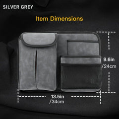 Gray Car Seat Hanging Storage Bag - Car Organizer for Backseat