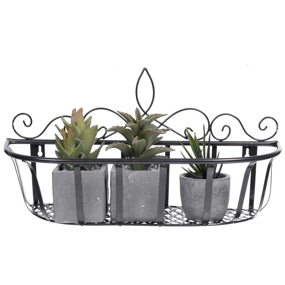 Black/White/Bronze S/M/L Iron Flower Pot Stand Small Pot Wall Holder
