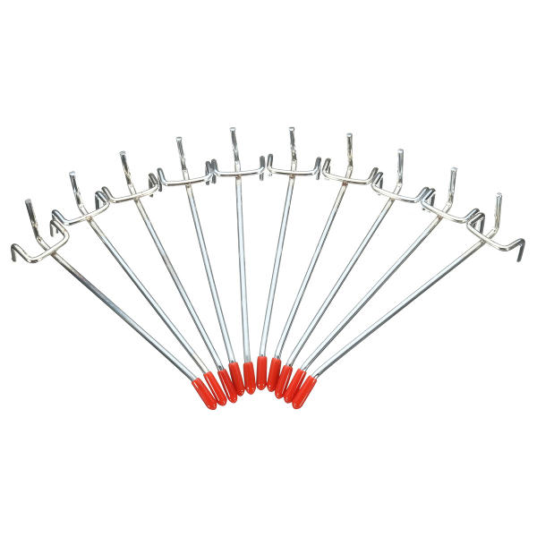 10Pcs Stainless Steel Wall Display Hooks for Coat Shop Slatwall Panel 10 150MM