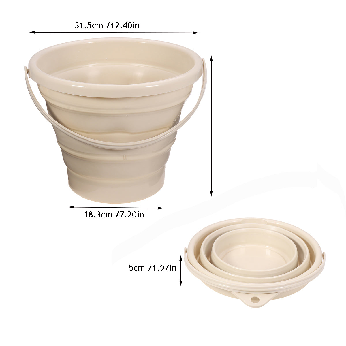 10L Portable Folding Bucket Silicon Household Laundry Storage Outdoor Fishing Round Bucket