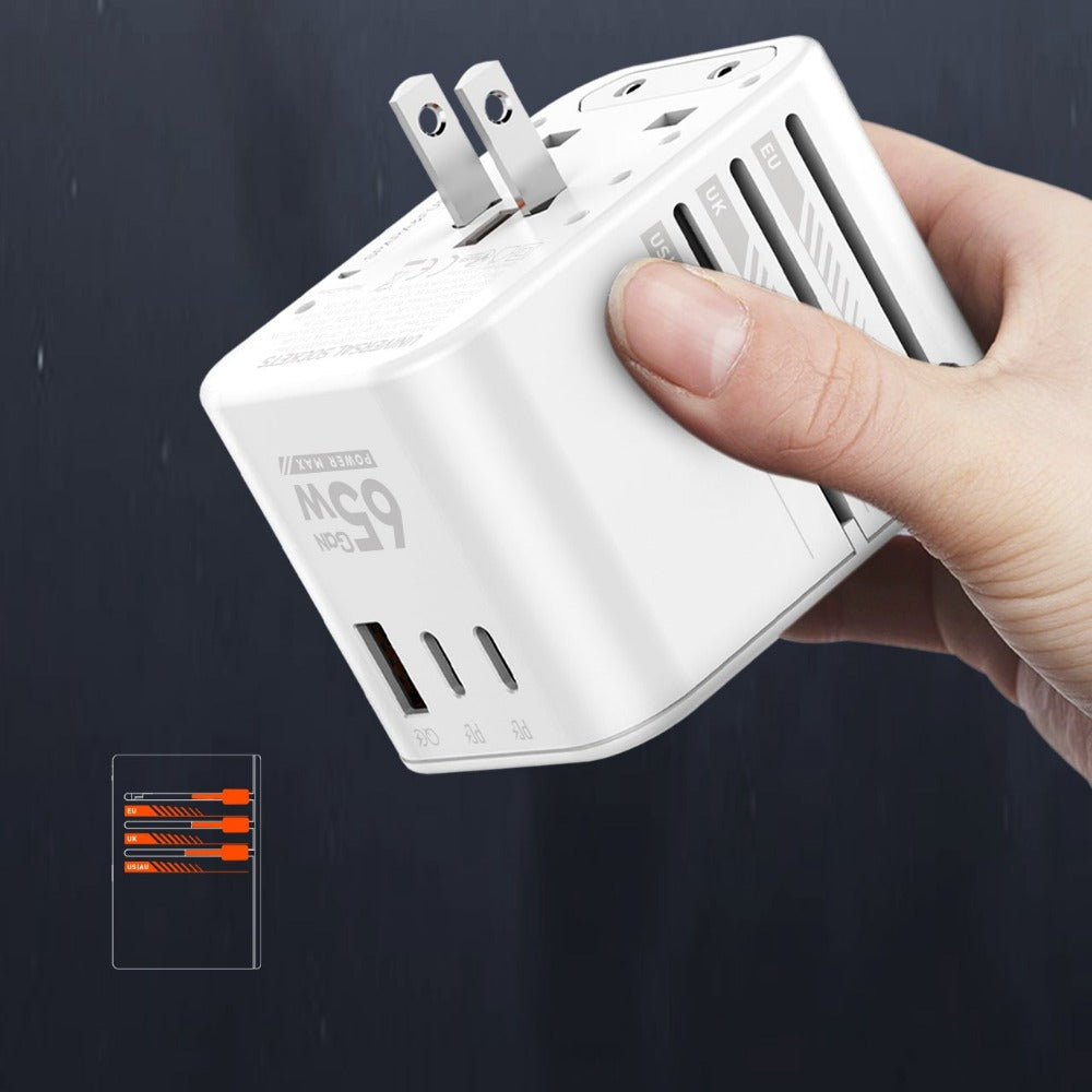 65W GaN 3-Port USB PD Charger: Fast Charging for iPhone, Hui, Samsung, Xiaomi