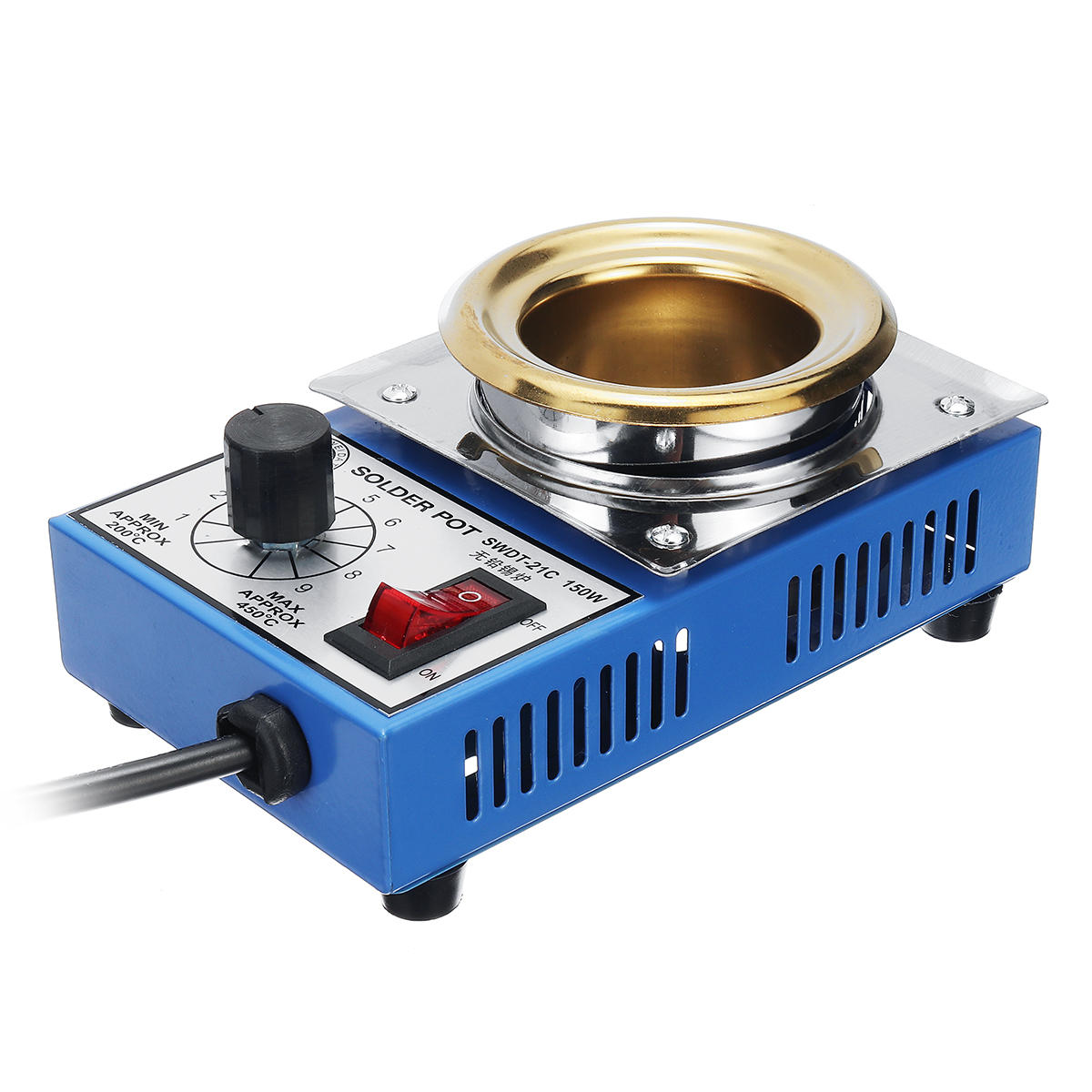 220V 150W Solder Pot Soldering Desoldering Bath Titanium Plate 50mm 200-450