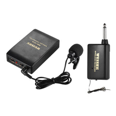 Wireless FM Transmitter Receiver Lavalier Lapel Clip Microphone Mic System 20M Receive Range