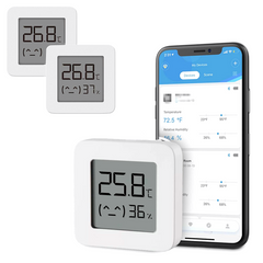3PCS BT Bluetooth Thermometer 2 Wireless Smart Electric Digital Hygrometer Thermometer Work with Mijia APP