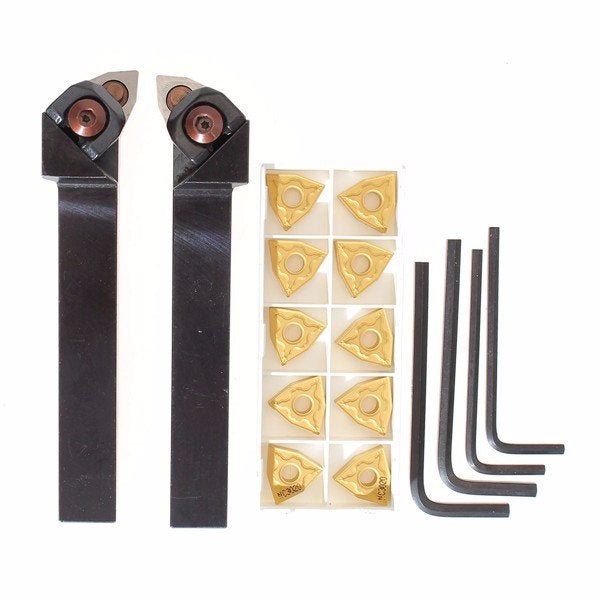 Index External Lathe Turning Tool Holder With 10pcs Blades
