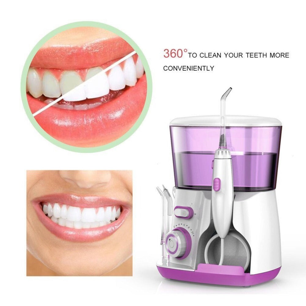 Water Dental Flosser - 800ML Oral Irrigator with 10 Adjustable Water Pressures, 5 Multifunctional Tips, IPX6 Waterproof, High Volume Reservoir for Teeth Cleaning and Gum Care