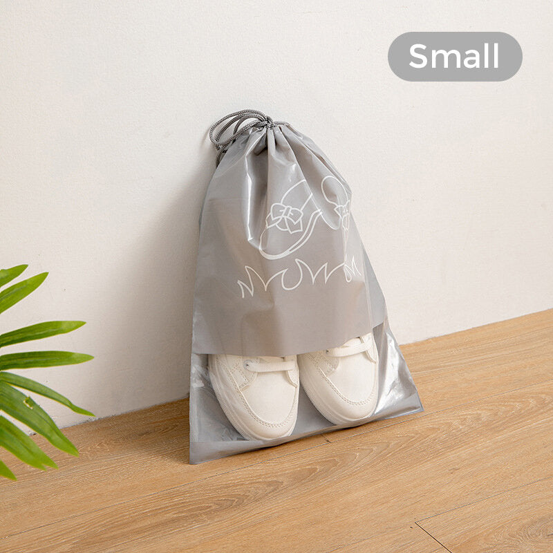 5PCS/lot Shoe Storage Bag Non-woven Waterproof Travel Portable Bag Dust-proof Drawstring Bags Transparent Closet Organizer