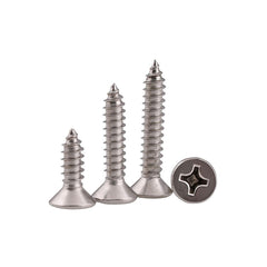 100Pcs M2.3 304 Stainless Steel Cross Flat Head Self Tapping Screw Wood Screws Speaker Screws Optional Length