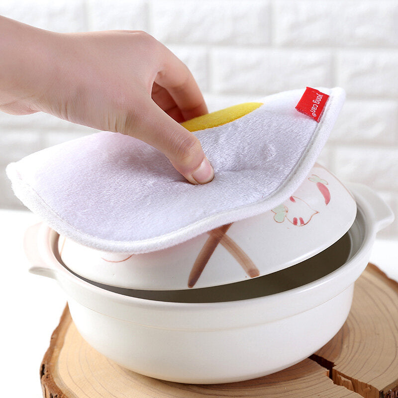 Hang Thickness Bibulous Dishcloth Heat Resistant Coaster Dry Hand Dish Cleaning Towel