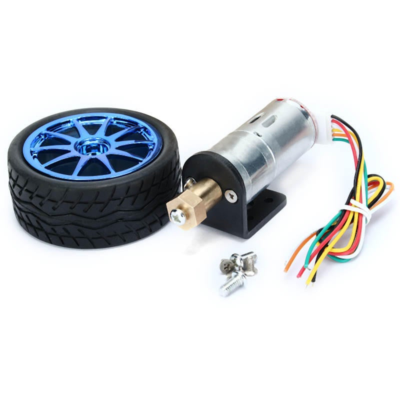 6V 210RPM Encoder Motor DC Gear Motor with Mounting Bracket and Wheel