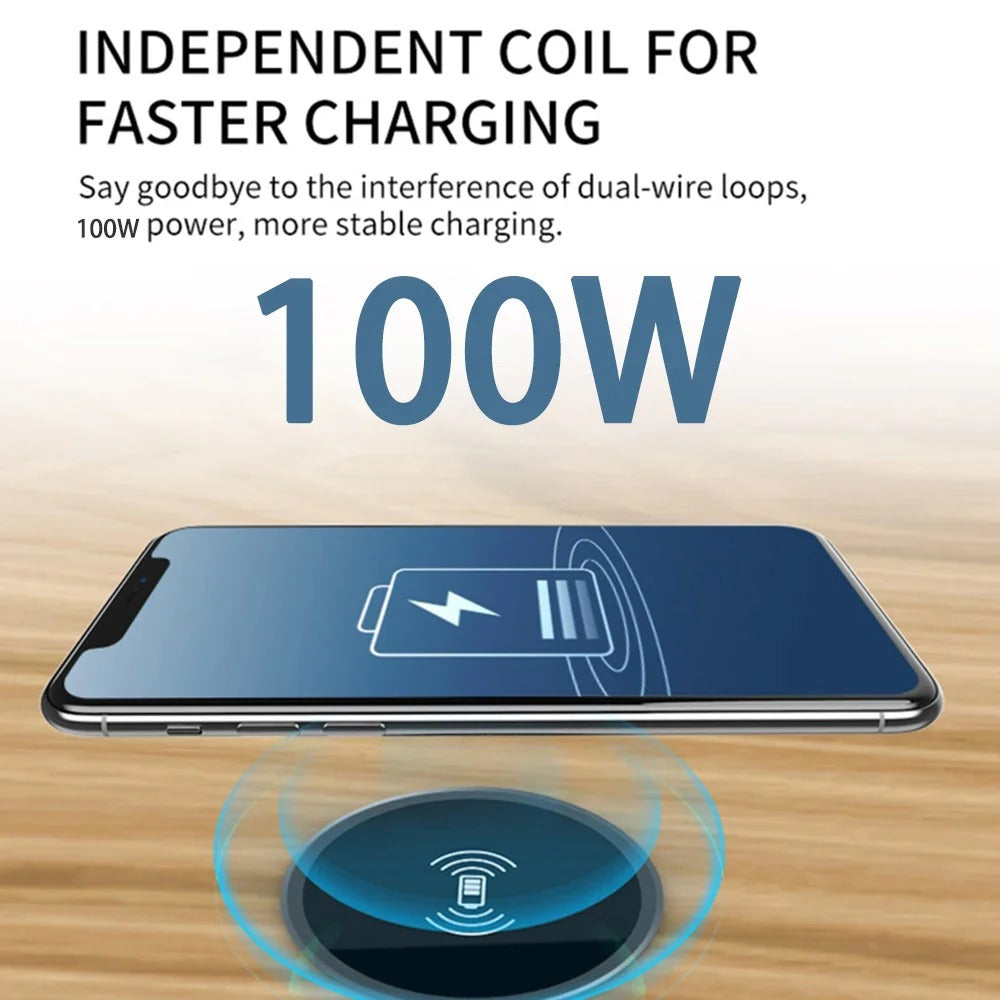 15W Built-in Desktop Wireless Charger for QI, iPhone 13/12, Galaxy S22/S20U