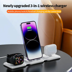 Fast Wireless Charger Pad for iPhone 13/14/Pro/Max, iWatch, AirPods, Qi-enabled