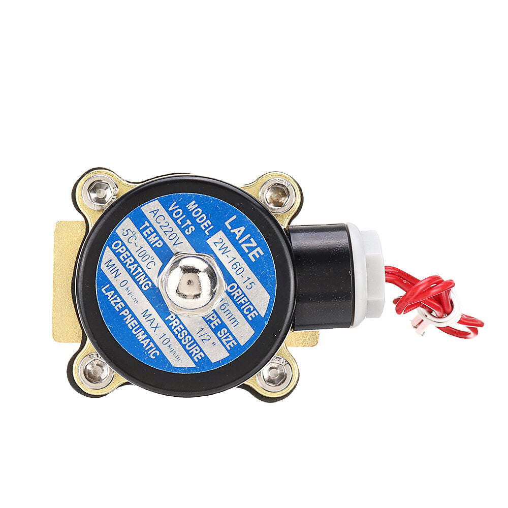 1/2 Inch Brass Electric Solenoid Valve AC 220V/DC 12V/DC 24V Normally Closed Water Air Fuels Valve