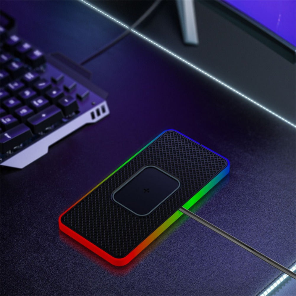 RGB Fast Wireless Charger 15W/10W/7.5W/5W with 1M Cable for Qi-enabled Devices