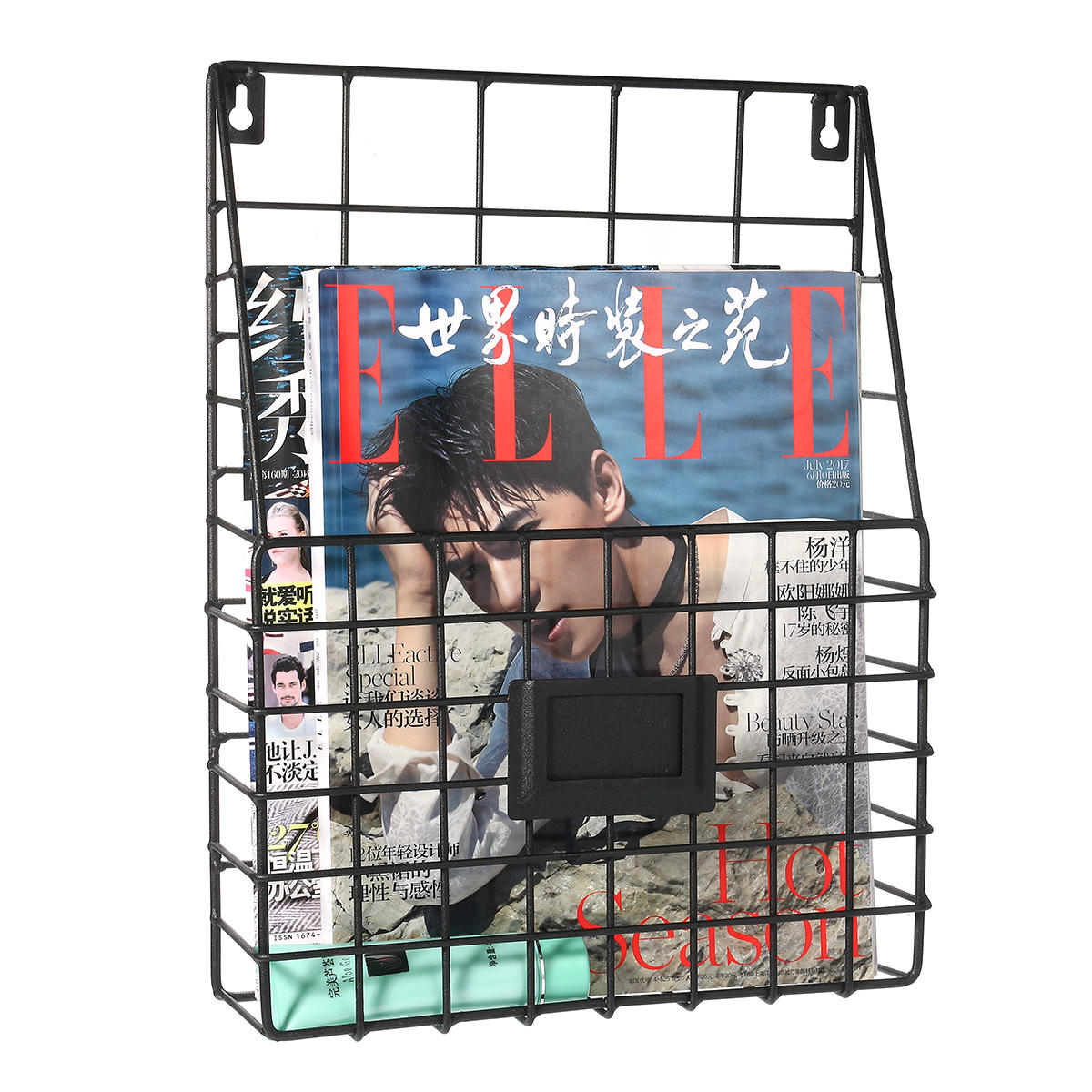 Modern Wire Storage Baskets Magazine Newspaper Wall Mounted Post Rack Organizer Shelf