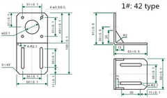 42/57 Stepper Motor Mounting Bracket L Motor Bracket for Nema 17/23 Stepper Motor