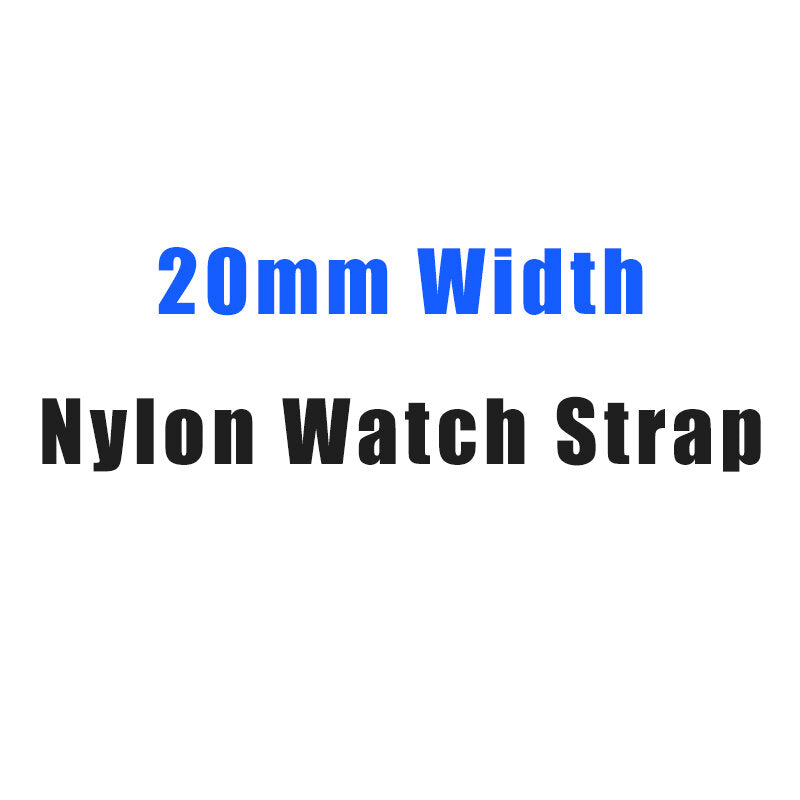 20/22mm Width Canvas Nylon Woven + Leather Watch Band Strap Replacement