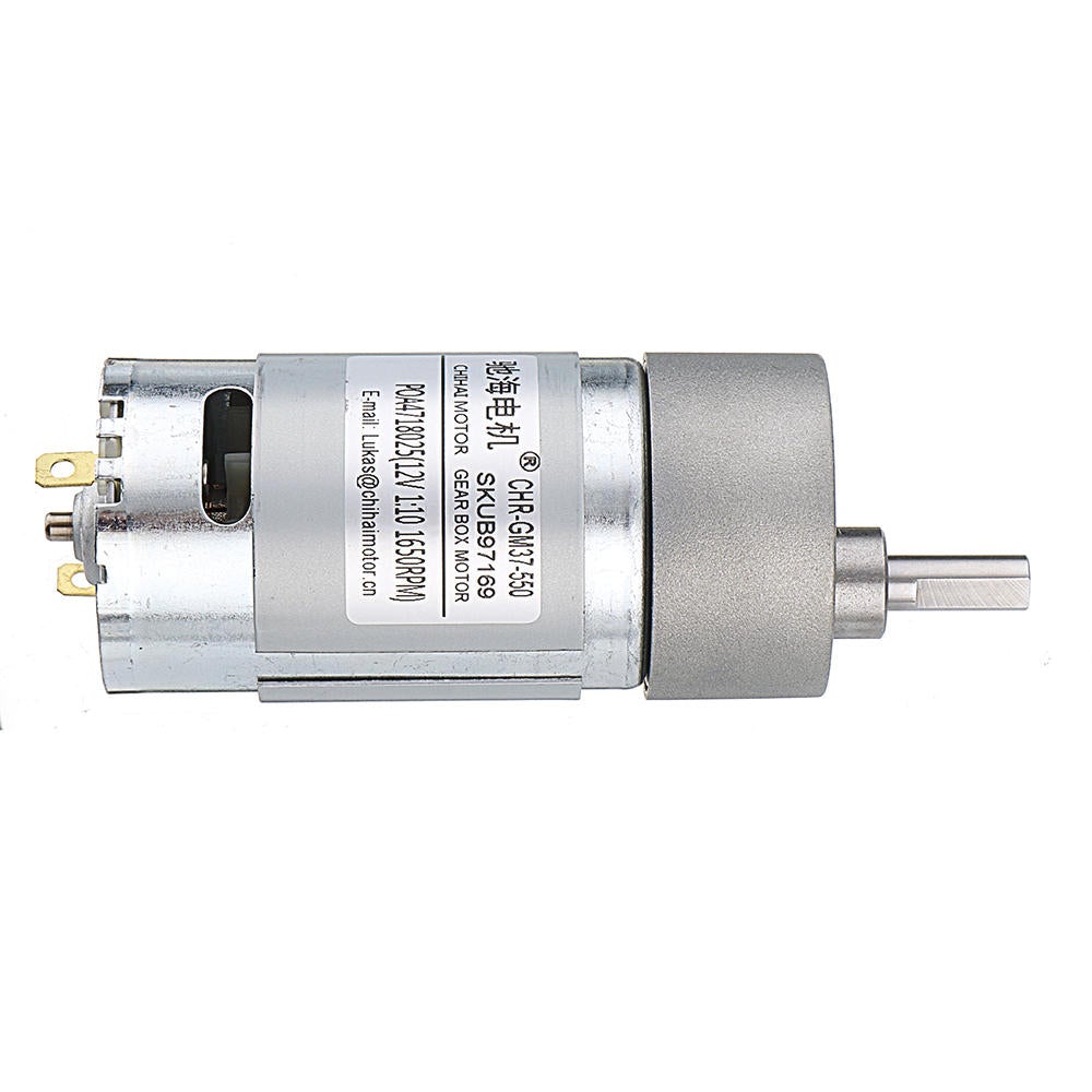 12V 330/550/1650rpm Reduction Gear Carbon Brush High Torque DC Geared Motor