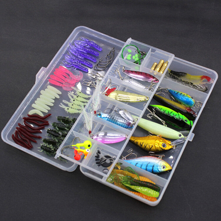 100 Pcs Fishing Lures Sea Fishing Baits Perch Salmon Pike Trout Spinners Tackle Hook Fishing Lure Set