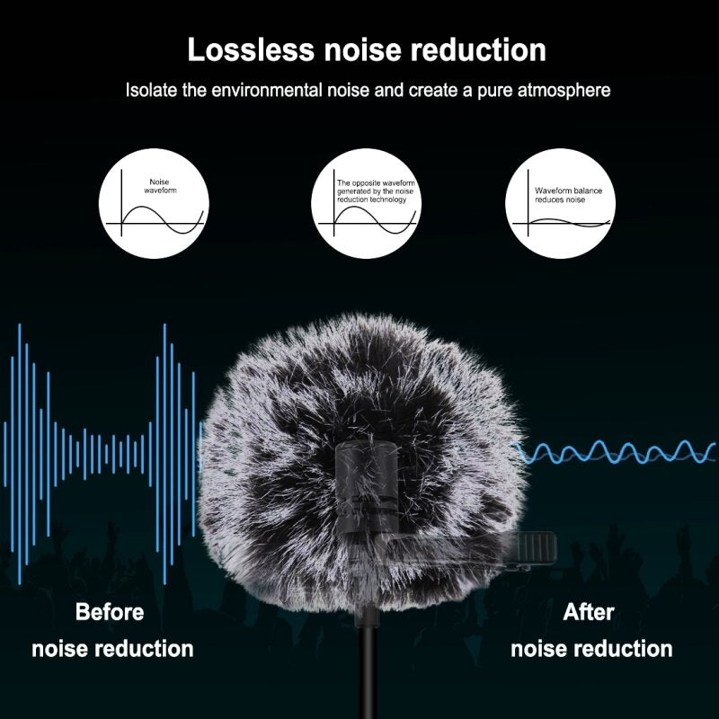 6M 3.5mm Jack Microphone M1 Omnidirectional Condenser Recording Live Vlogging Video Lavalier