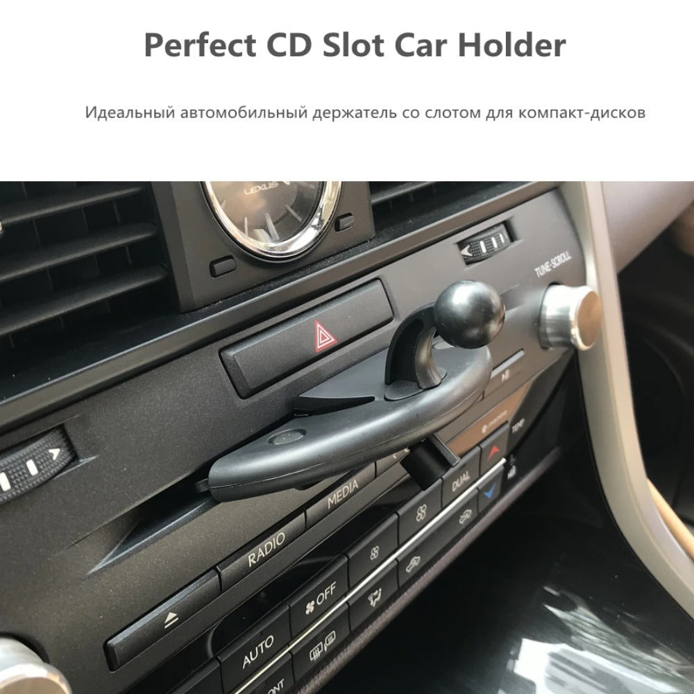 CD Slot Car Phone Holder - Gravity Mount for iPhone, Samsung, Mi & More