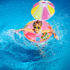 Baby Swimming Sun Shade Float Seat Boat Inflatable Kids Water Swimming Ring Aid Toys