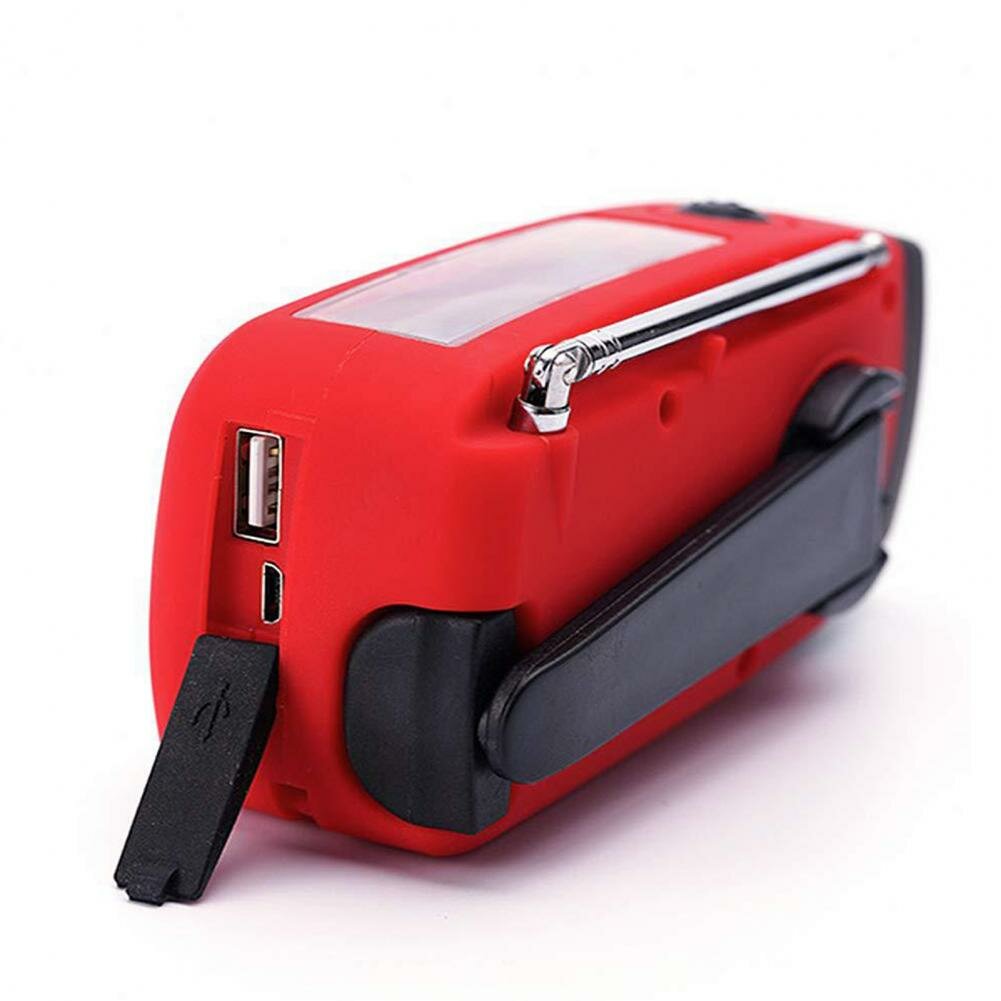 FM Radio Portable USB Travel Camping SOS Emergency Lighting Stable Solar Powered Charging With Hand Cranks