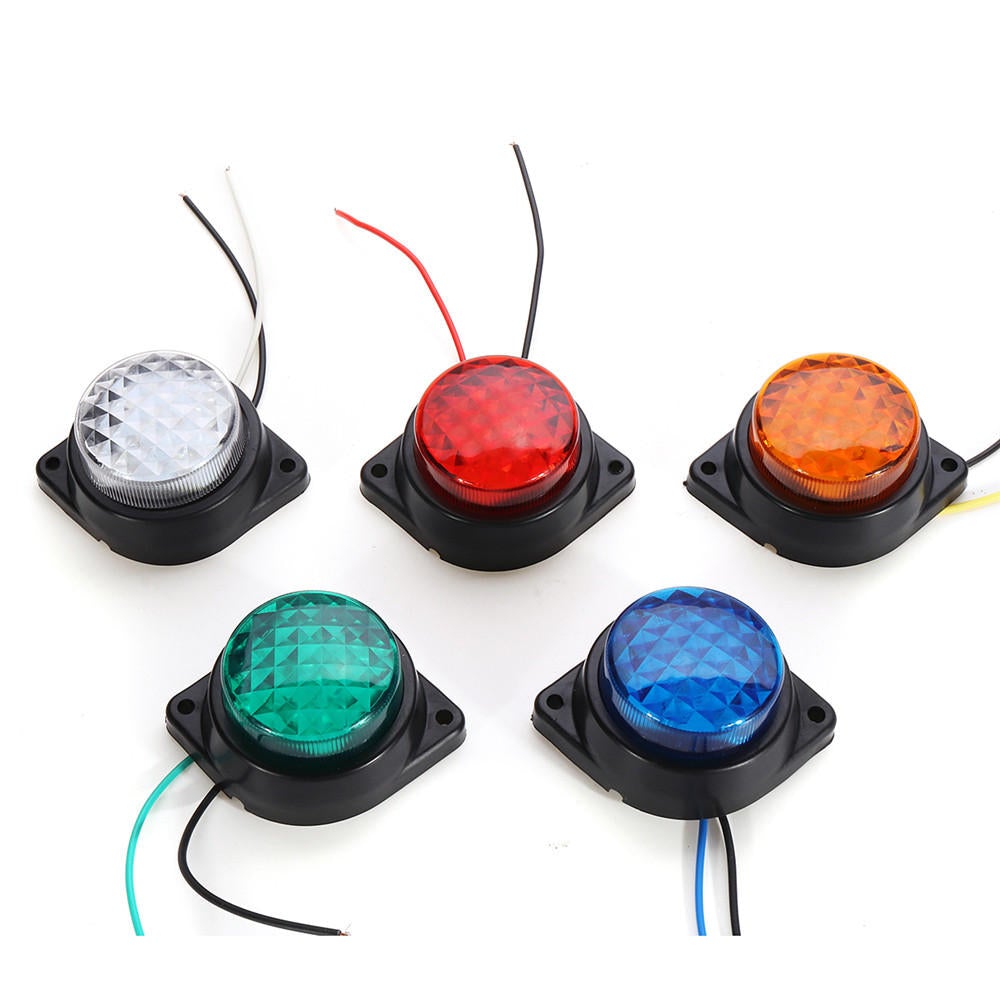 LED Light Clearance Front Rear Side Marker Indicator Lamp Round Outer Display Width Light