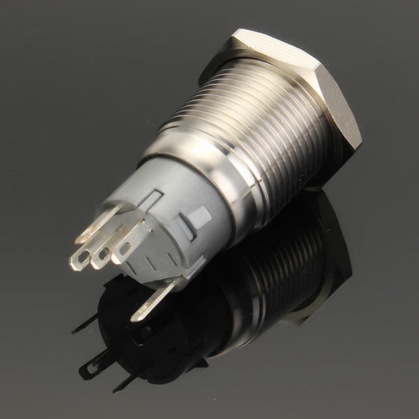 12V 16mm Latching Angel Eye LED Push Button Switch Flat Head Metal illuminated Push Button Switch