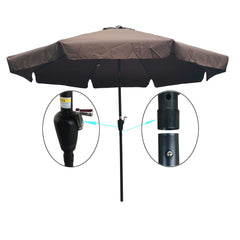10ft Patio Umbrella Market Round Umbrella with Crank and Push Button Tilt for Garden Backyard Pool Shade Outside