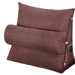 Triangle Wedge Backrest Sofa Back Cushion Bed Couch Seat Rest Pad Waist Support with Headrest for Home Office