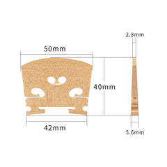 Maple Wood Bridge French Style Violin Bridge 4/4 3/4 1/2 1/4 1/8 Size Violin Parts Replacement